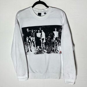 Only & Sons Rolling Stones White Black Graphic Crew Neck Sweatshirt M